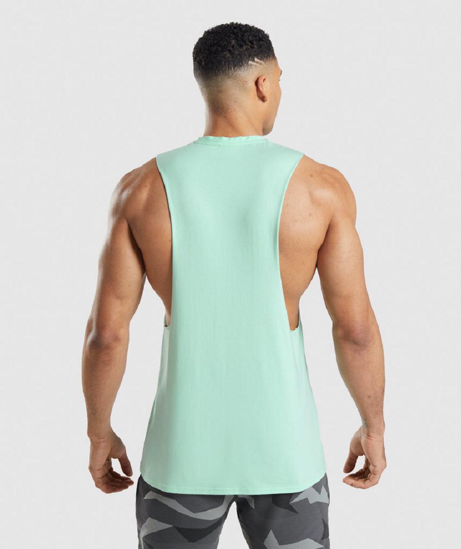 Camiseta Tirantes Gymshark Critical Drop Arm Hombre Azules | CO 3227EBC